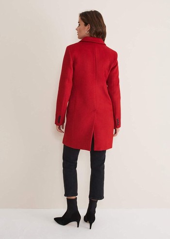 Phase Eight Lydia Red Wool Smart Coats Red Australia | BX8041293